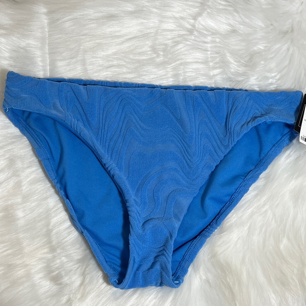 NWT Bar III Cobalt Blue Terry Cloth Swim Bikini Bottom